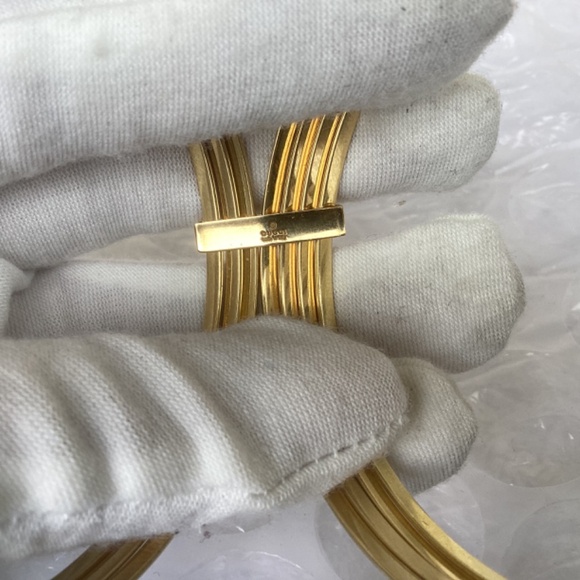 Rare Vintage Gucci Solid 18k Gold Diamond Bangles Bracelet Preowned Condition - Picture 14 of 16